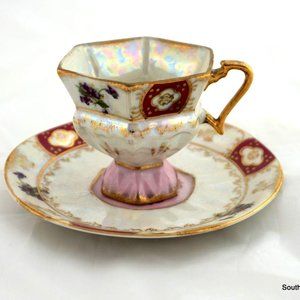 Vintage Ucagco China Floral Tea Cup & Saucer lilacs Japan Fine China
